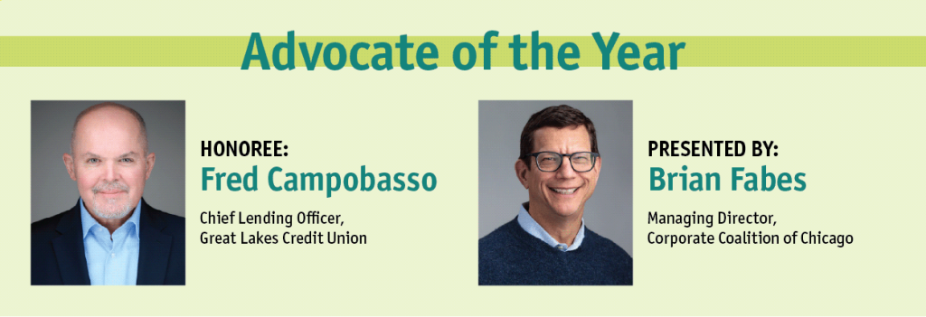 Fred Campobasso (Chief Lending Officer, Great Lakes Credit Union) presented by Brian Fabes (Managing Director, Corporate Coalition of Chicago)